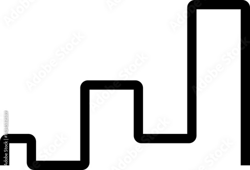 Thick black geometric paths forming a squared maze with rounded corners and a defined shape.