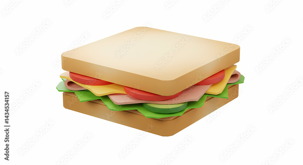 Delicious sandwich stacked with fresh ingredients