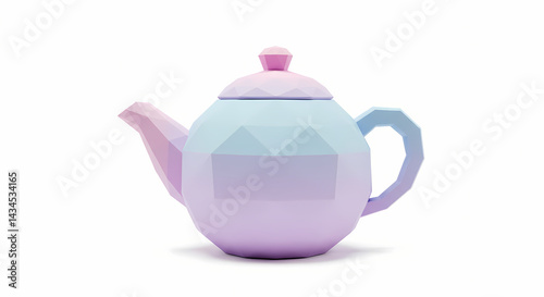 Obraz na płótnie Polygonal teapot in pastel colors with geometric design w salonie