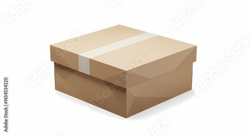 Obraz na płótnie Cardboard box in geometric style on white background w salonie