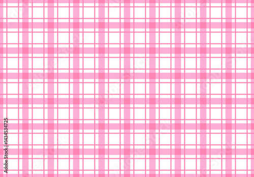 Spring checkered seamless patterns, Pastel pink doodle plaid and grid seamless vector pattern