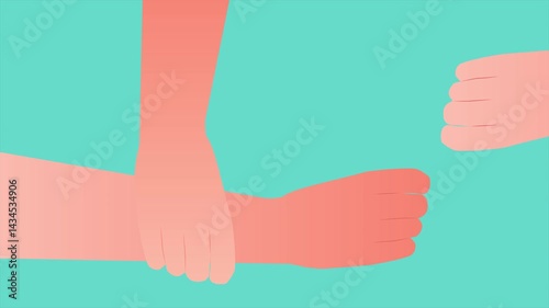 The concept of teamwork. Minimal modern motion design. Animation 2D