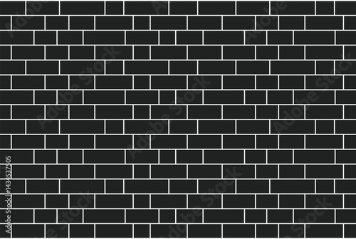 Pattern of black and white bricks arranged in a traditional horizontal layout