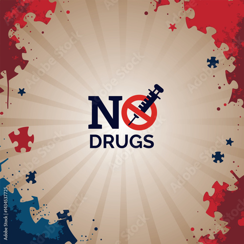 International Anti Drug Day Celebration, vector, illustration, background