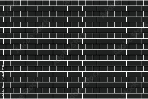Pattern of black and white bricks arranged in a traditional horizontal layout