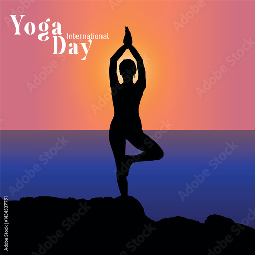 International Yoga Day Celebration, vector, illustration, background