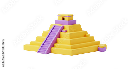 Isolated Mayan Pyramid Structure Ancient Architecture