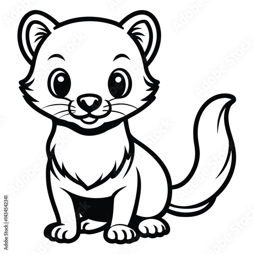 Cute cartoon weasel (1)