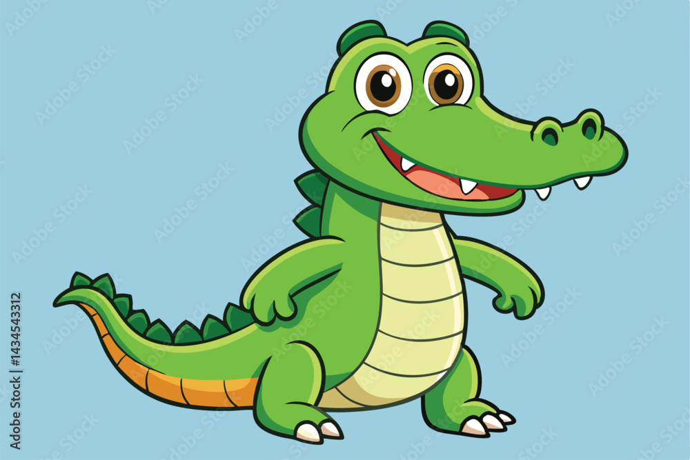 Obraz premium Crocodile cartoon vector illustration.