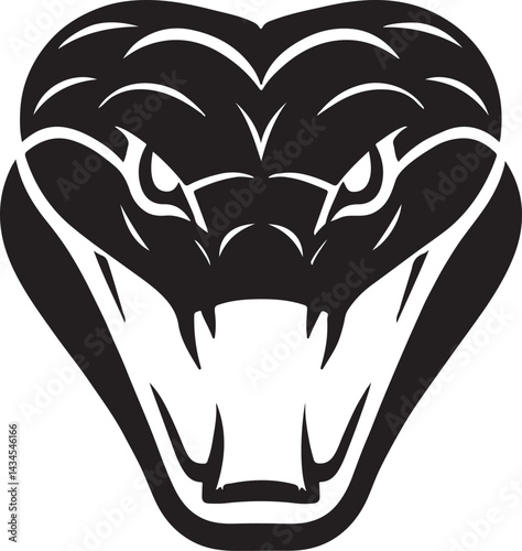 Tableau sur toile Black mamba vector head silhouette