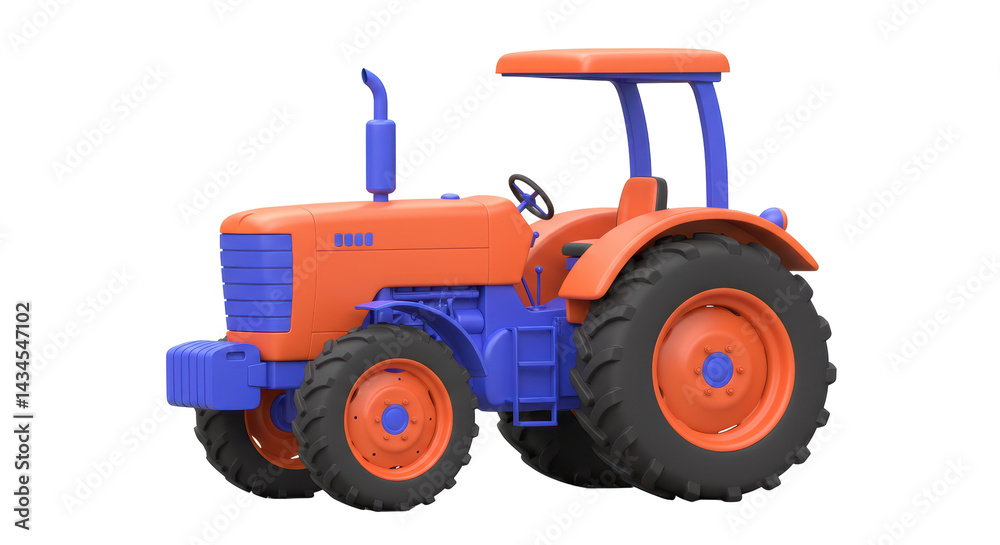 Obraz premium Isolated Colorful Tractor Farm Vehicle Agriculture