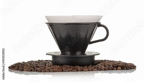 coffee dripper with coffee beans photo