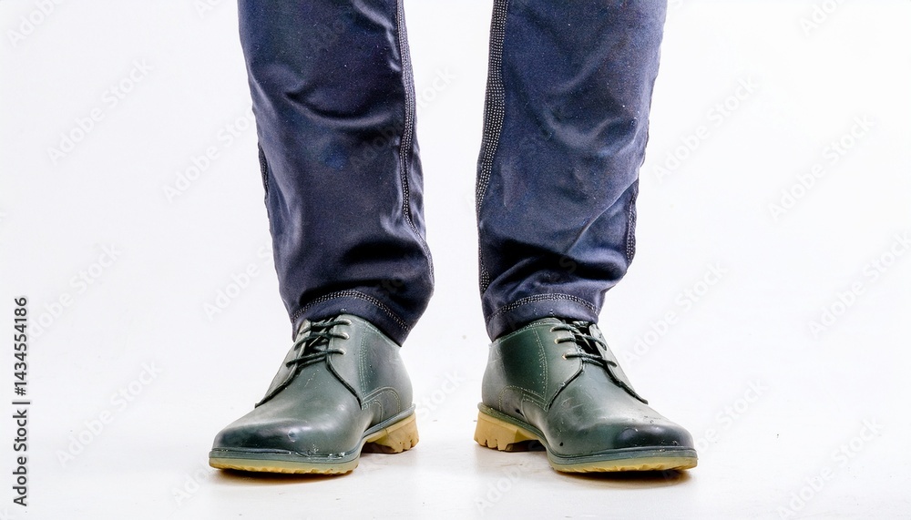 a close-up shot of a man's feet, showcasing stylish leather shoes. The shoes are black, and the man wears dark pants. a close-up shot of a man's feet, showcasing stylish leather shoes. The shoes are black, and the man wears dark pants.
