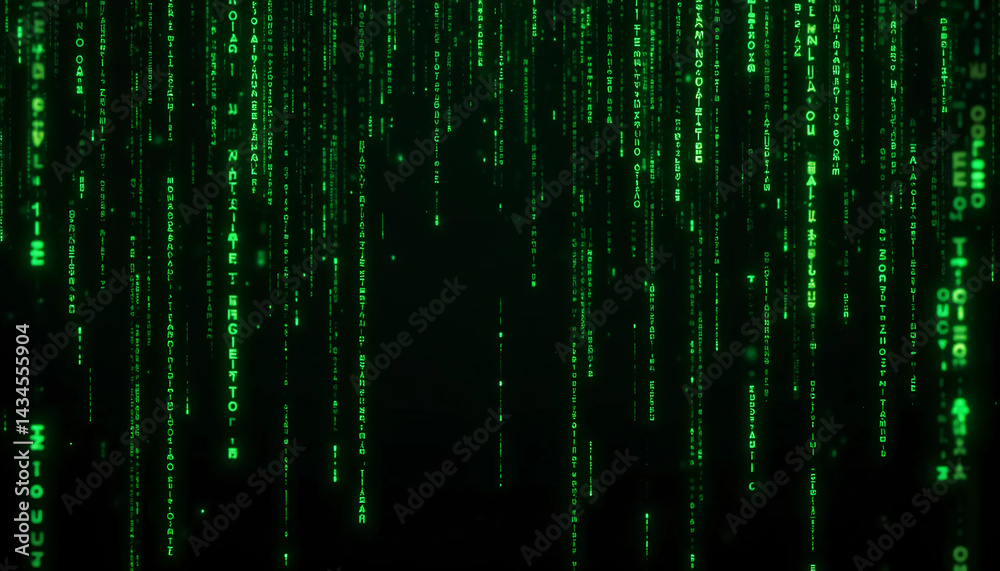 Matrix-Inspired Digital Code Background with Green Glowing Lines Matrix-Inspired Digital Code Background with Green Glowing Lines