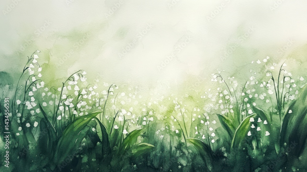 Obraz premium Delicate, white flowers blossom in a verdant meadow.