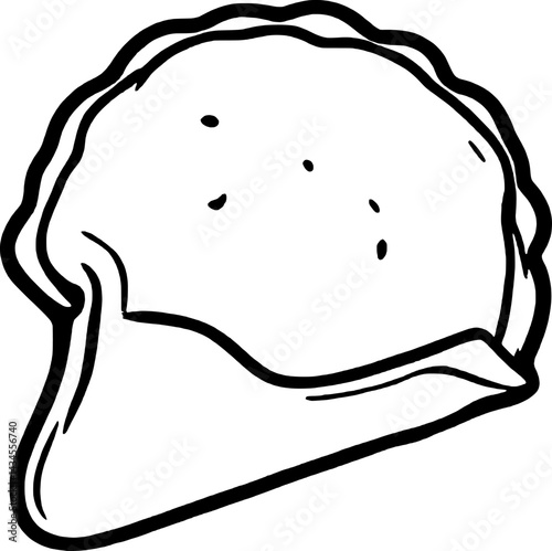 Simple Line Drawing Of A Half-Moon Shaped Pastry