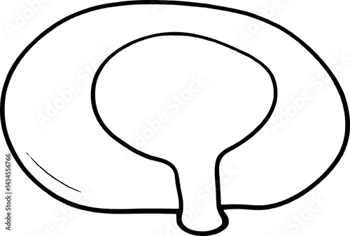 A Simple Drawing Of A Fried Egg With Runny Yolk
