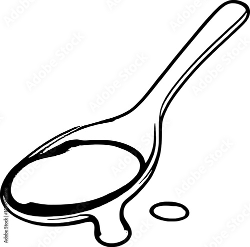 Golden Syrup Dripping From A Spoon Illustration
