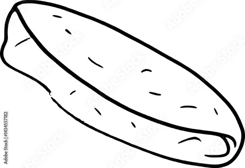 Simple Line Drawing Of A Single Flatbread