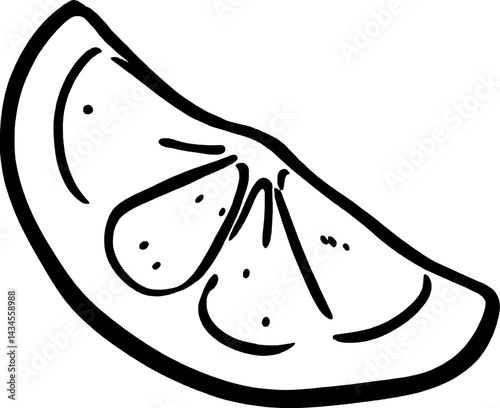 Simple Cartoon Drawing Of A Lemon Slice Zesty Citrus Fruit