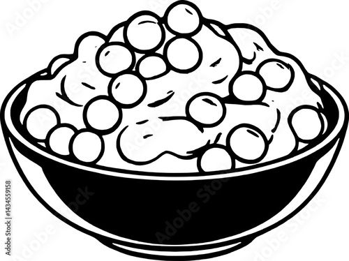 A Bowl of Creamy Green Pea Puree with Whole Peas