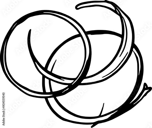 Abstract Black Line Art Intertwined Circular Forms