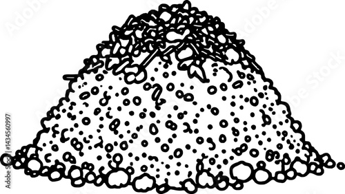 A Simple Line Drawing Of A Compost Heap