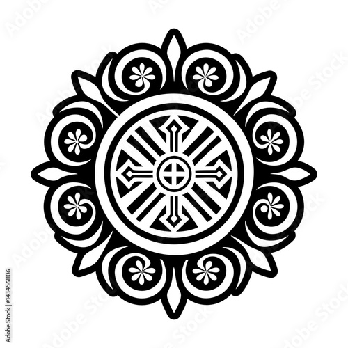 A solid style icon of ancient symbol tattoo