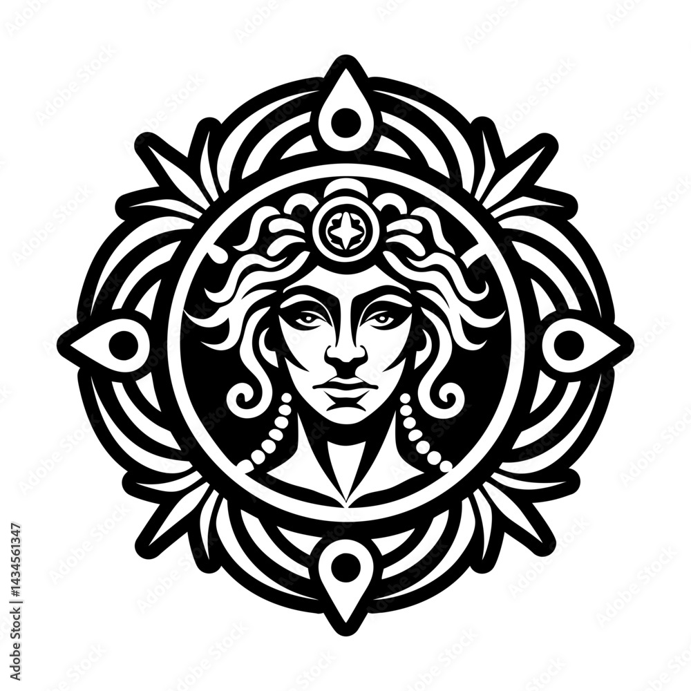 Fototapeta premium A filled style icon of juno goddess symbol