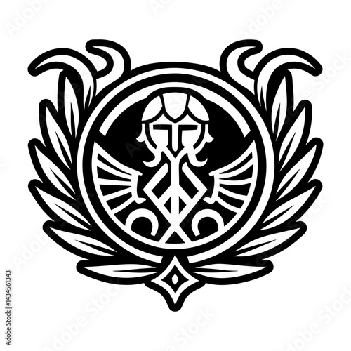 A glyph style icon of greek symbol tattoo