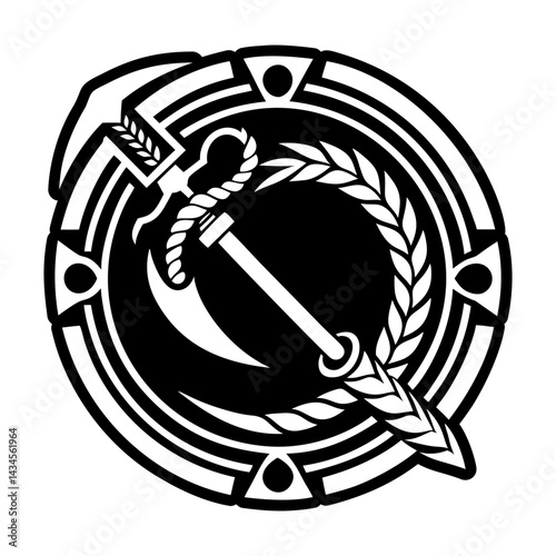 A glyph style icon of sickle rope symbol