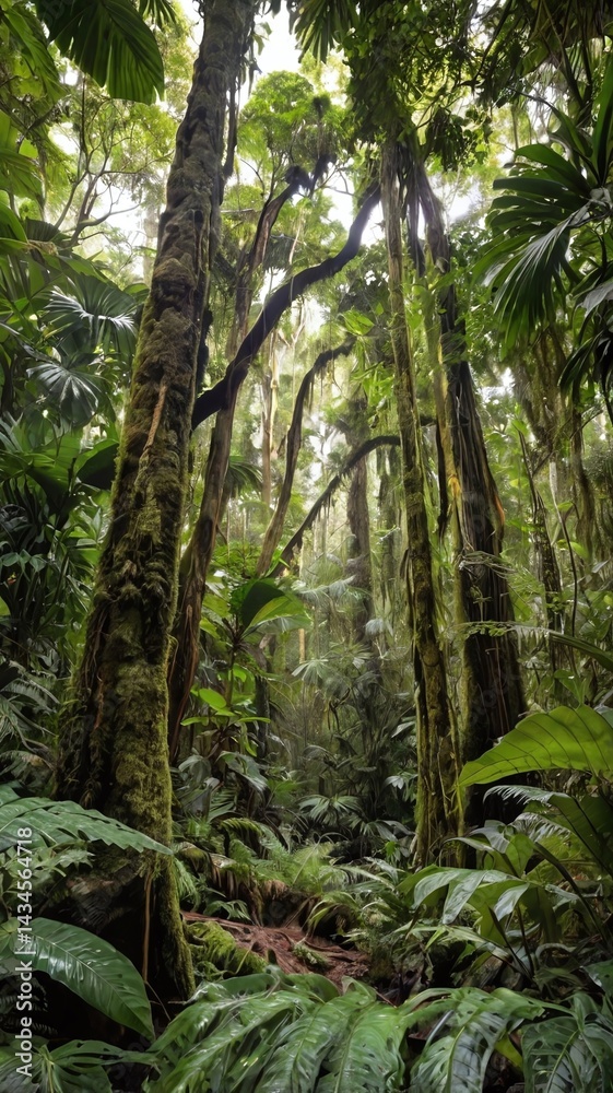 Tropical rainforest with big trees Tropical rainforest with big trees