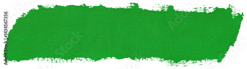Green stroke of paint isolated on transparent background