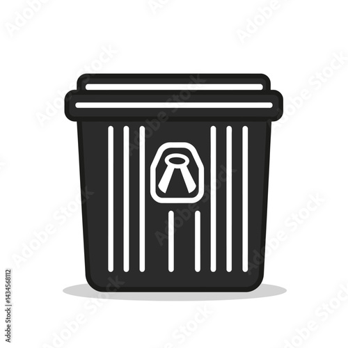 Dumpster - Vector icon, isolated on white background  -  