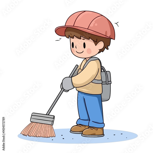 Janitor - Vector icon, isolated on white background  -  