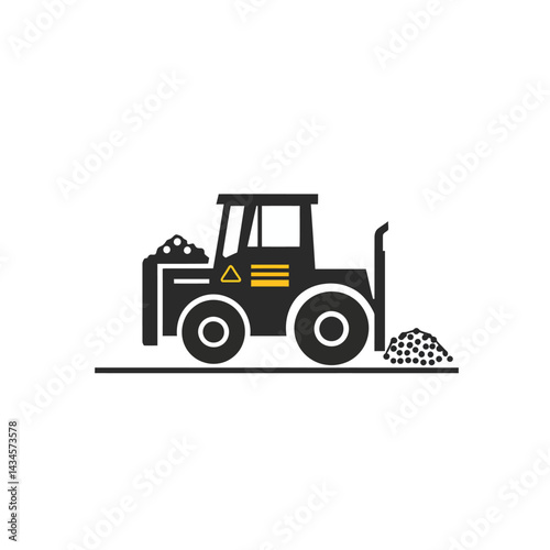 Landfill - Vector icon, isolated on white background  -  