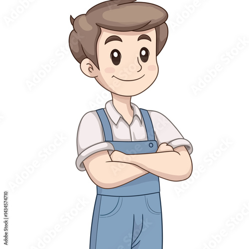 Mechanic - Vector icon, isolated on white background  -  
