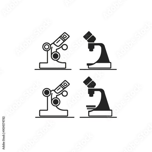 Microscope - Vector icon, isolated on white background  -  