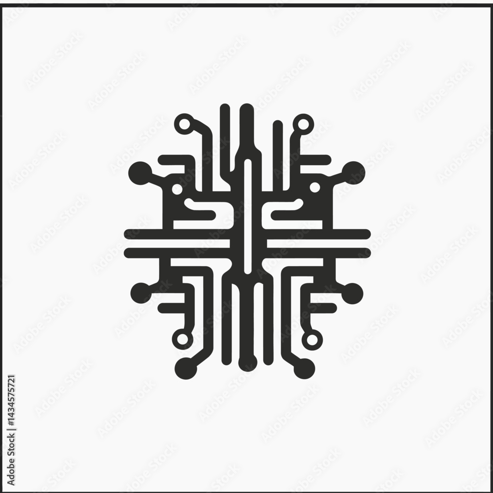 Neural Net - Vector icon, isolated on white background - Neural Net - Vector icon, isolated on white background -