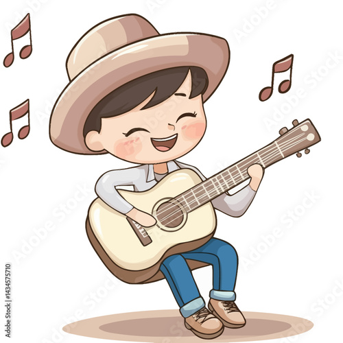 Musician - Vector icon, isolated on white background  -  