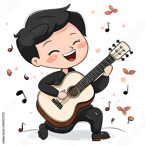 Musician - Vector icon, isolated on white background  -  