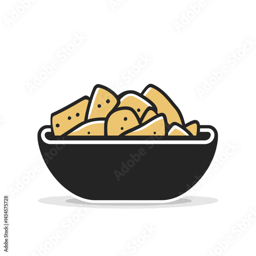 Nachos - Vector icon, isolated on white background  -  