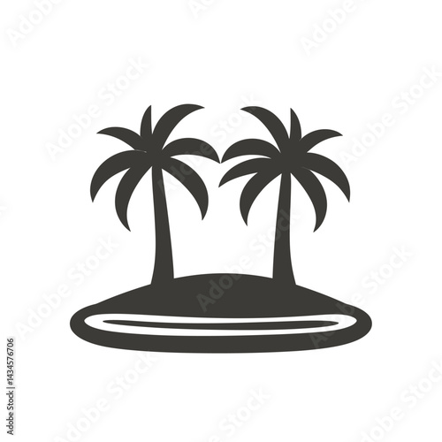 Oasis - Vector icon, isolated on white background  -  