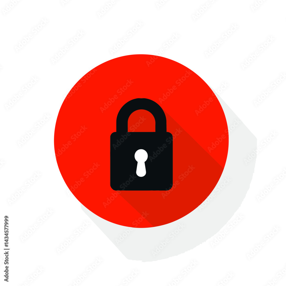 Password Lock - Vector icon, isolated on white background - Password Lock - Vector icon, isolated on white background -