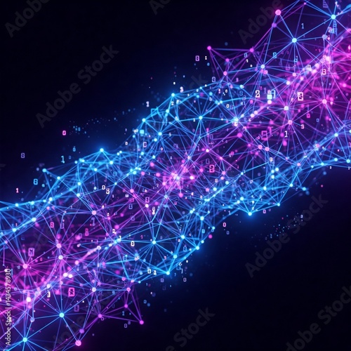 Neural Network Abstract AI Data Points Glowing Connections Machine Learning