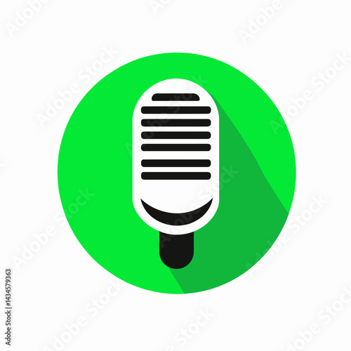 Podcast Mic - Vector icon, isolated on white background  -  