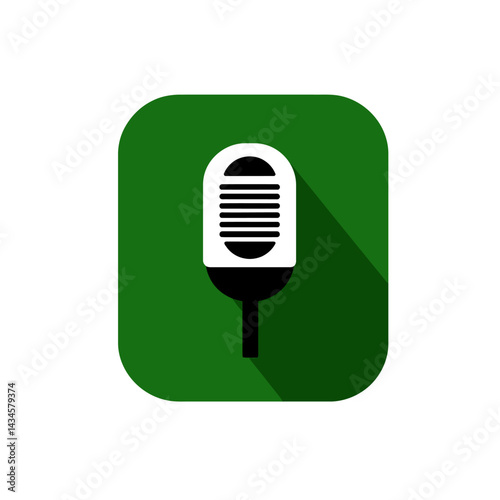 Podcast Mic - Vector icon, isolated on white background  -  