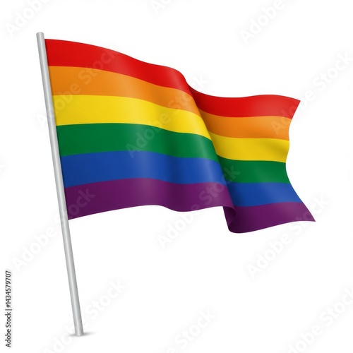 Rainbow Pride Flag Waving on White Background Free Download Rainbow Pride Flag Waving on White Background - GFXLoad