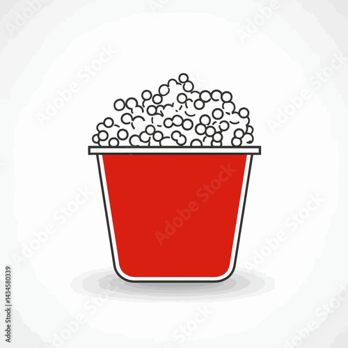 Popcorn - Vector icon, isolated on white background  -  