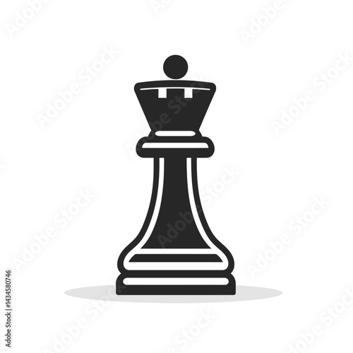 Queen Piece - Vector icon, isolated on white background  -  